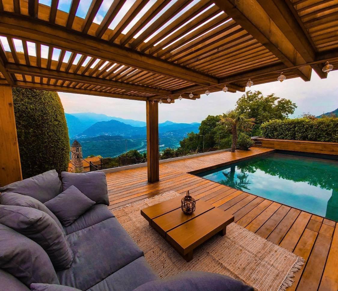 Family Suite With Garden And Amaizing View To Lugano Cademario Exteriör bild
